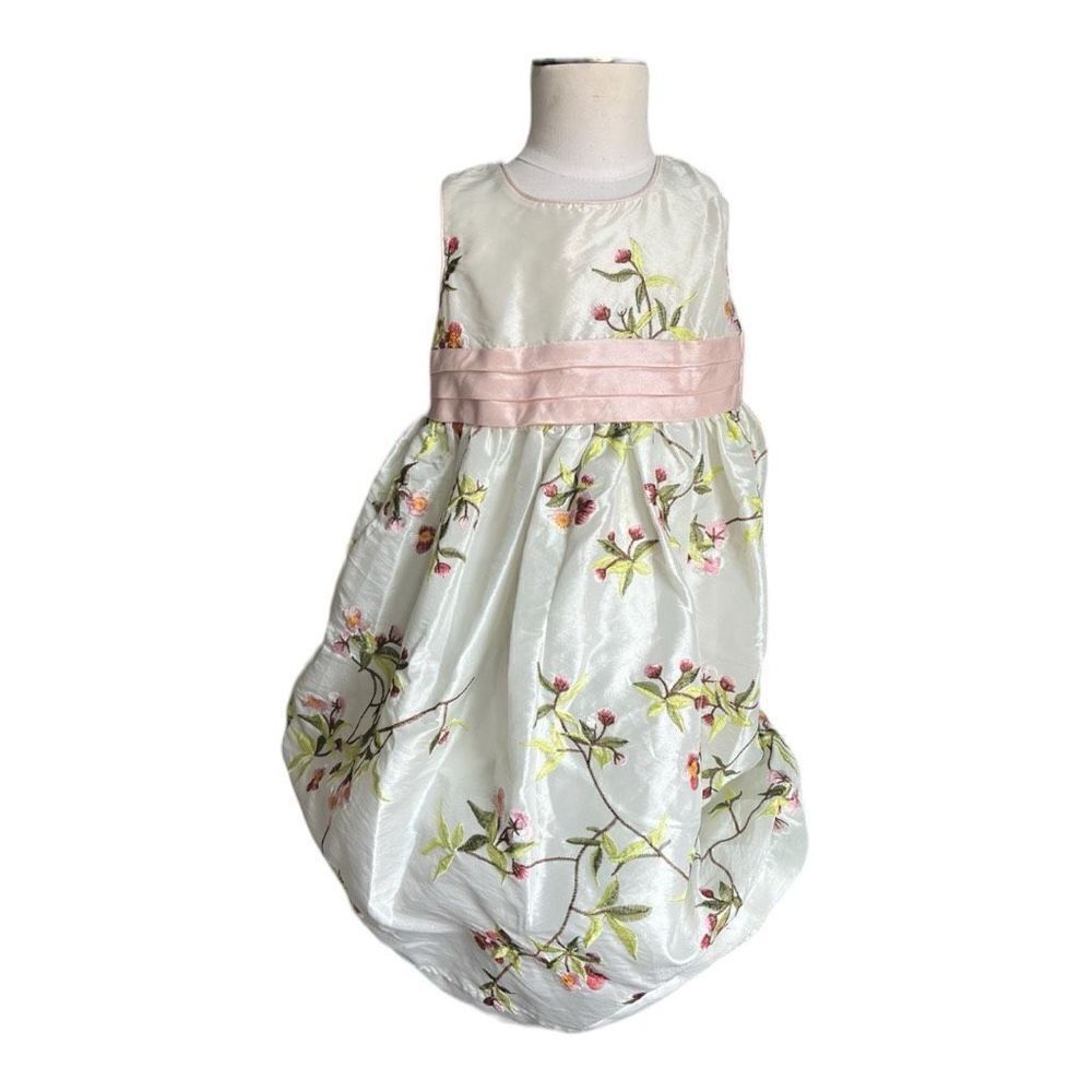 Toddler Girls Cherokee Sleeveless Spring Embroidered Floral Detail Dress - Sz 2T